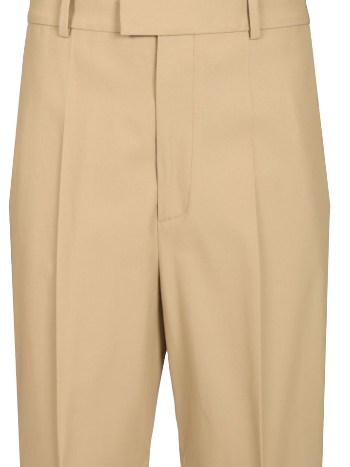 Bottega Veneta In Flowing Cotton Twill Trousers - Beige | 54aa45581864749b59a55f161d8a2611dd3b3455