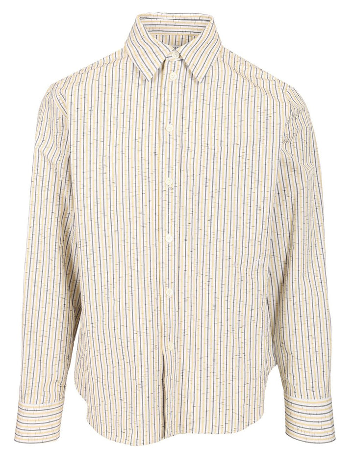 Bottega Veneta Striped Cotton And Linen Shirt Shirts - Multicolor | 2811a767558959970a25e9c3842789f28c64efc8