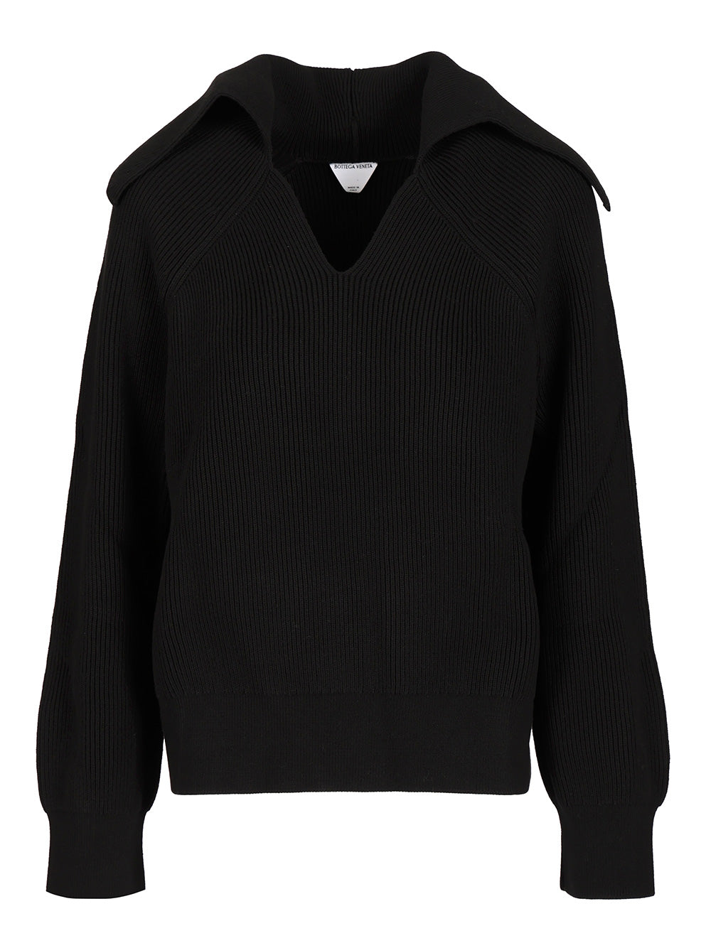 Bottega Veneta English Ribbed Cotton Sweater Knitwear - Black | 51b9c89fd5f52cbad2502f94b075f8ebe3ec71ca