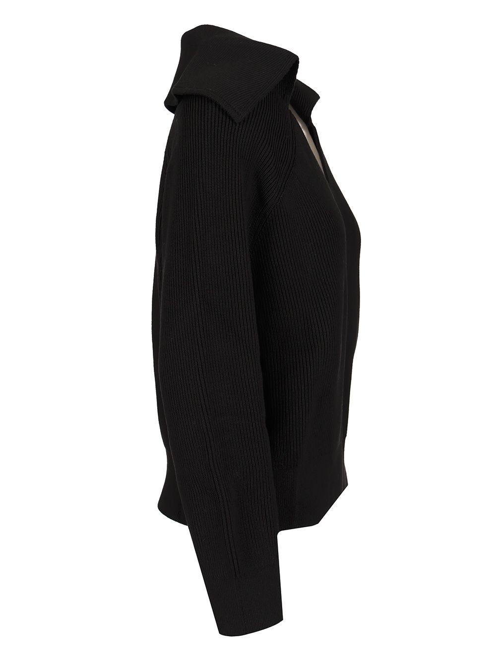Bottega Veneta English Ribbed Cotton Sweater Knitwear - Black | 3478fe54bb6032375c8703e991f5c2f04ffae1a2