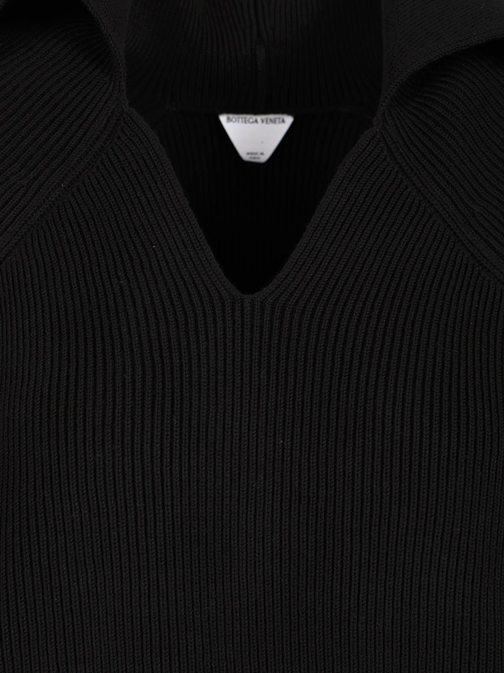 Bottega Veneta English Ribbed Cotton Sweater Knitwear - Black | 2c4ee9663f311adece2d486da4a2ce3c3310395a