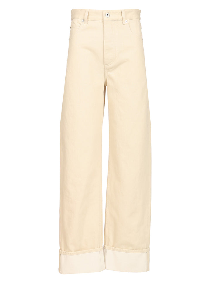 Bottega Veneta Contrast Cuff Jeans - White | 462e0cad7e9255285d486abb926a7e510e2d1a36