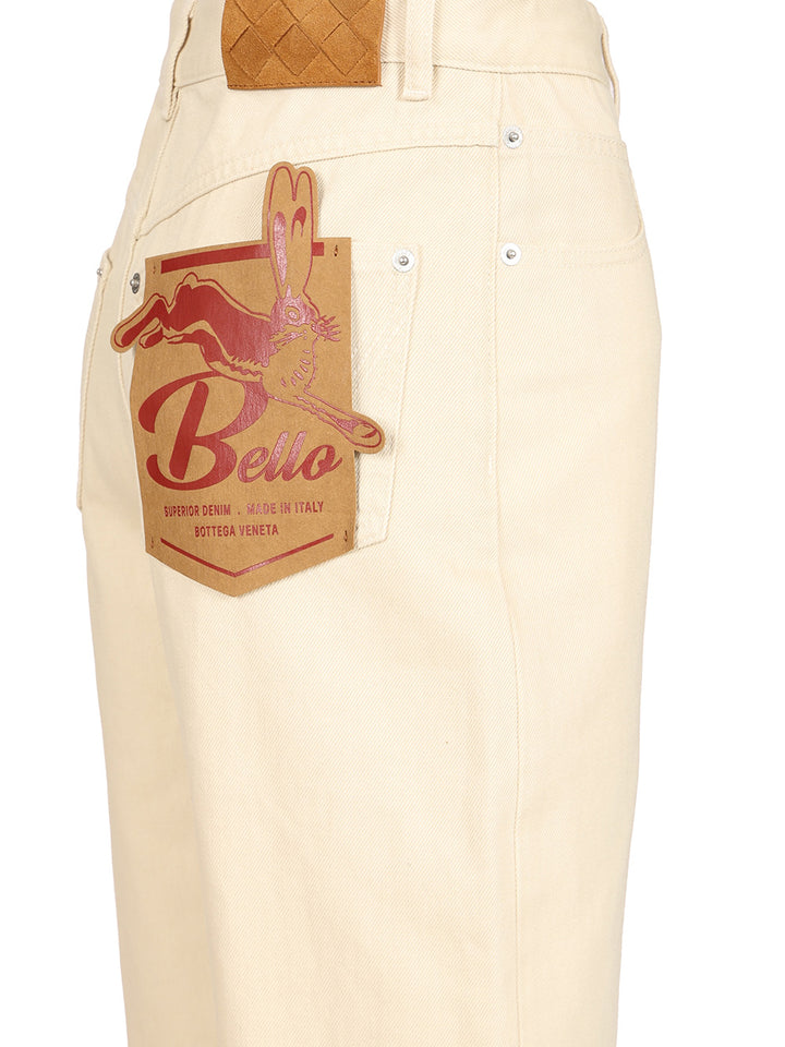 Bottega Veneta Contrast Cuff Jeans - White | 27fbbdbeb8120f6bf064e25851fba7f62b5963f3