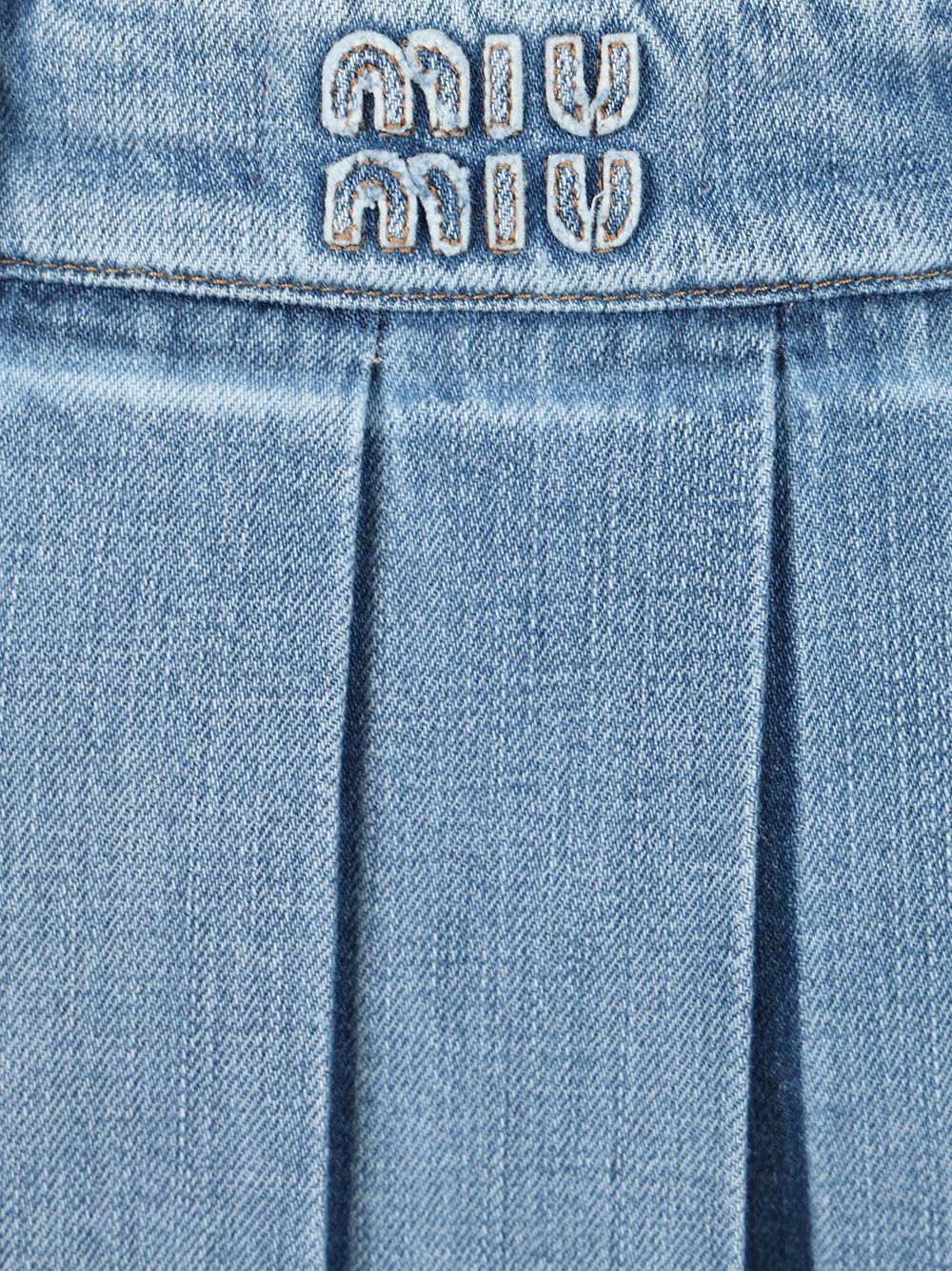 Miu Miu Pleated Denim Skirt Skirts - Light blue | 58d7eeb27e67a4af81225766ae7e91fe95e1cc62