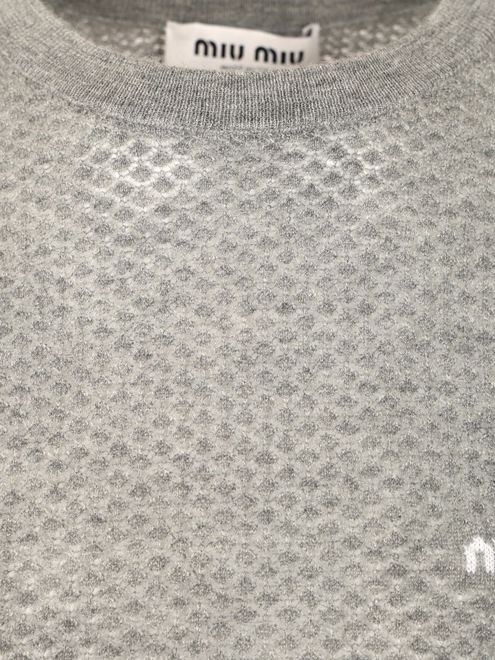 Miu Miu Cashmere Sweater Knitwear - Grey | d519f802fa4b2d626c82a8eb08e67ec177e1ac1f