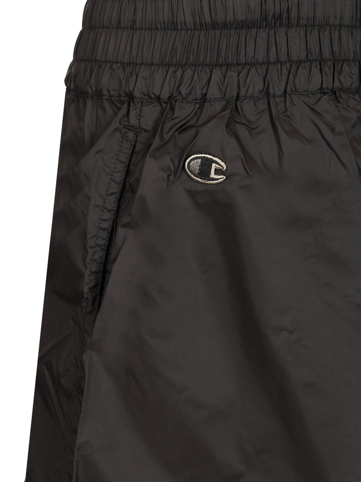 Rick Owens X Champion Bermuda Shorts With Drawstring Trousers - Black | 26cfa3a869b48dd3cbd569788534fed741fa6476