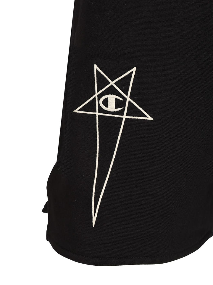 Rick Owens X Champion Cotton Shorts Trousers - Black | b8fd49d7034a5ba01136f8ef841d5269dcd8c876