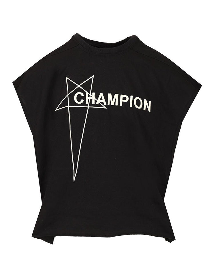 Rick Owens X Champion Cropped T-Shirt - Black | e8c26295872edd74dbac90287e9552bc173622ac