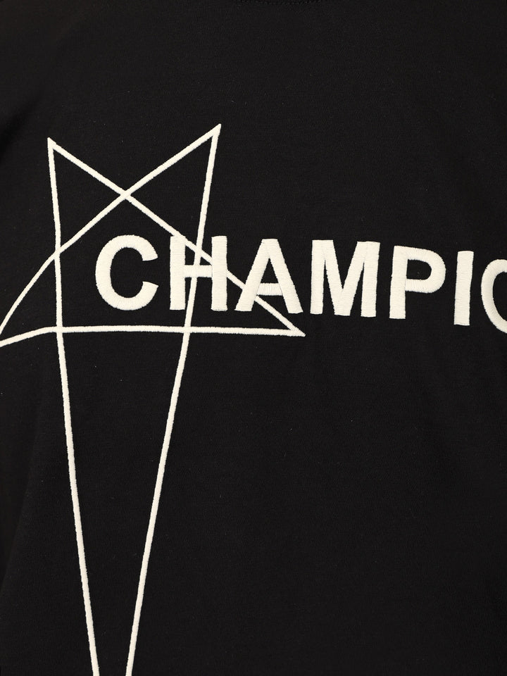 Rick Owens X Champion Cropped T-Shirt - Black | 19cf5a9a1b4e21f097bd60e57399ba54e68809c4