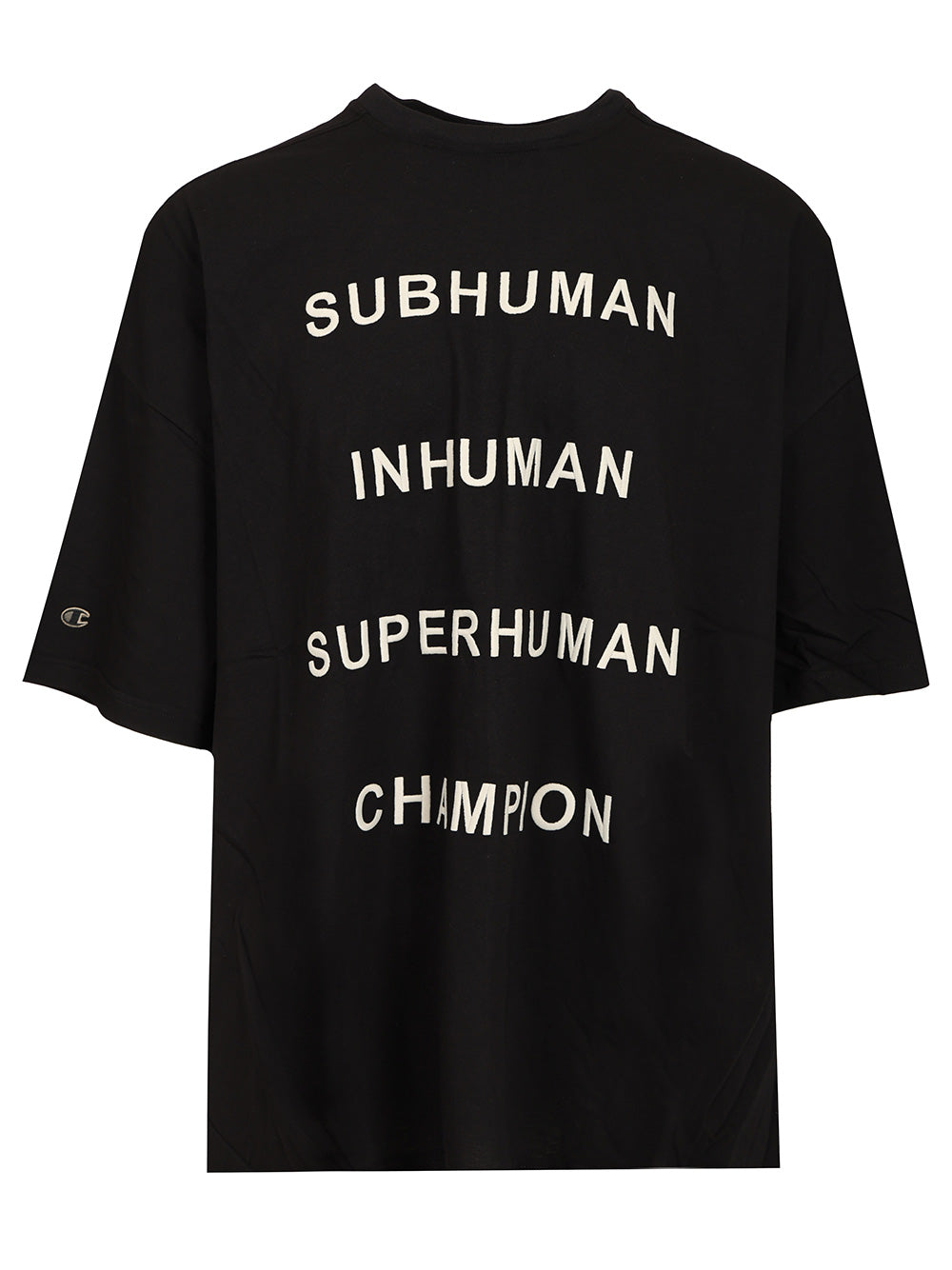 Rick Owens X Champion Cotton T-Shirt - Black | f991b71593f43c027e6d196a99daba1f28c7aff1