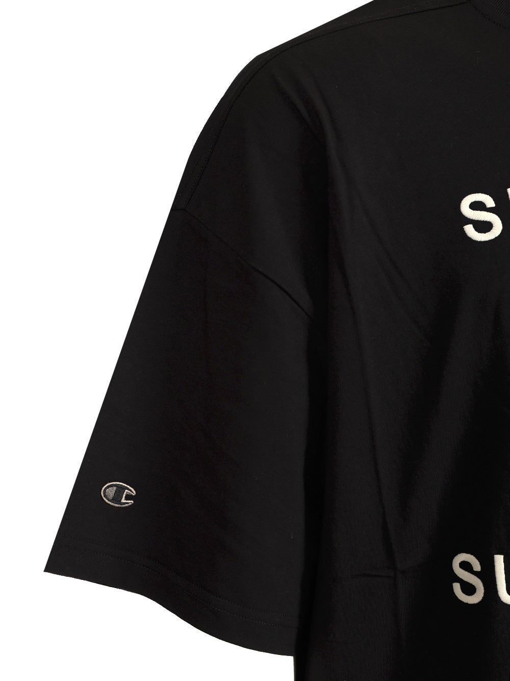 Rick Owens X Champion Cotton T-Shirt - Black | 9c8c51b6ce7368a9844bed1aec9315804b6d6c89