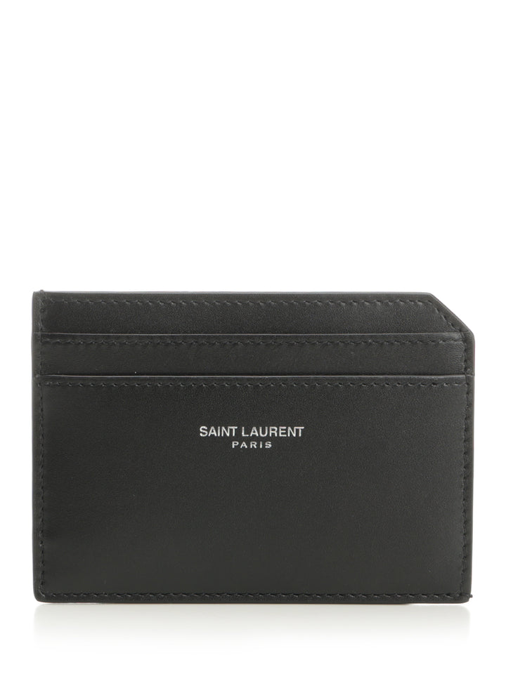 Saint Laurent Open Card Holder Wallets - Black | d4752e7103889b6f615e14f40e828b64fedea6fc