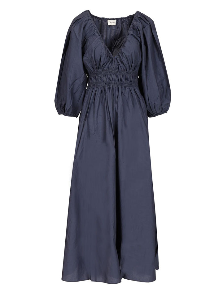 Matteau Shirred Plunge Button Dress Dresses - Blue | 2df2cfced321927c6218caf703a951a58e335cf3