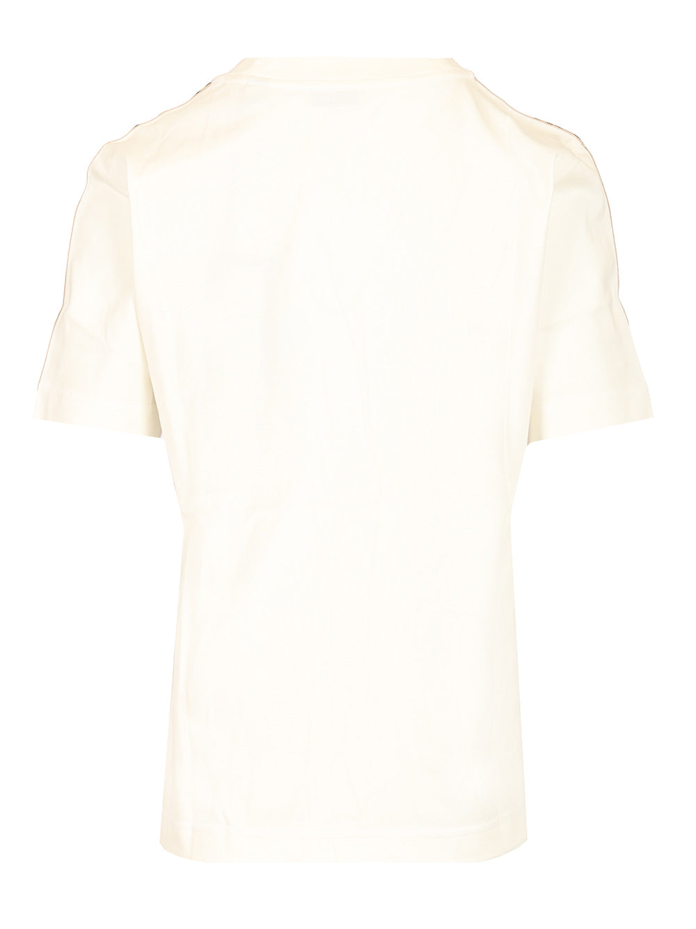 Burberry Cotton  With Check Trim T-Shirt - White | 8c60543293de78e32827014414abff6da545c4ac