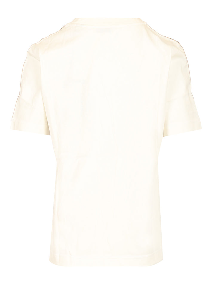 Burberry Cotton  With Check Trim T-Shirt - White | 8c60543293de78e32827014414abff6da545c4ac