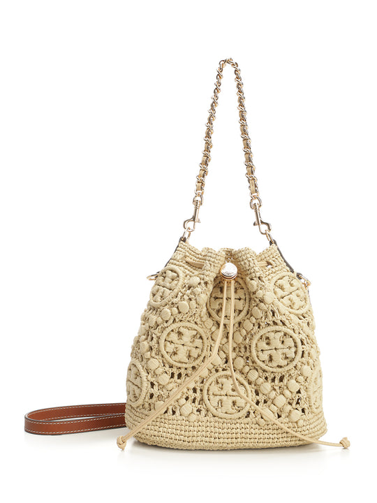 T Monogram Shoulder Bags Beige
