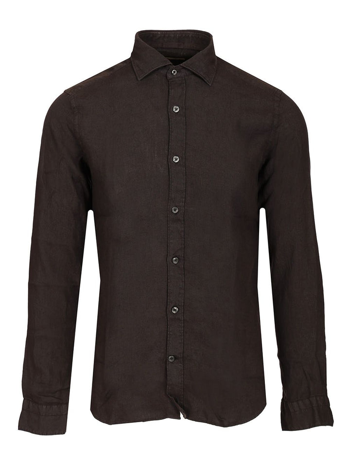 Al Duca D'Aosta 1902 Linen Shirt Shirts - Black | 8f8e314525f62556b0ad0fb73092121c740edf87