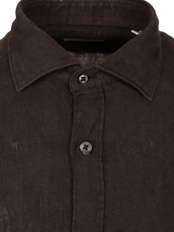Al Duca D'Aosta 1902 Linen Shirt Shirts - Black | 81d69bf3a0b44f6f349b01983dc593977929d7f6