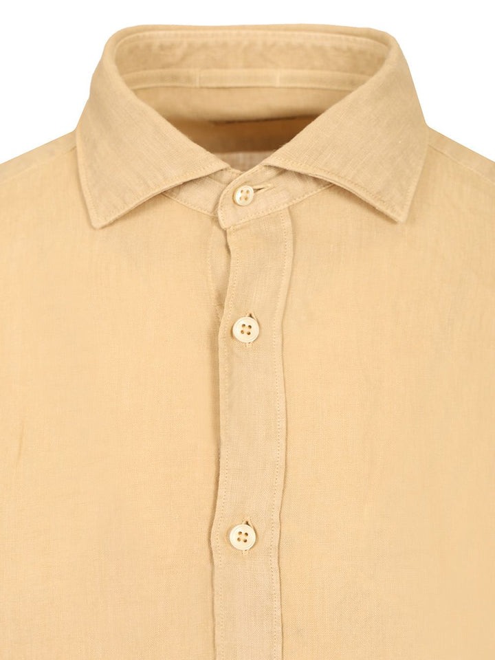 Al Duca D'Aosta 1902 Linen Shirt Shirts - Beige | f4a7c8718ba3929531243286803fbbc0f807d4f2