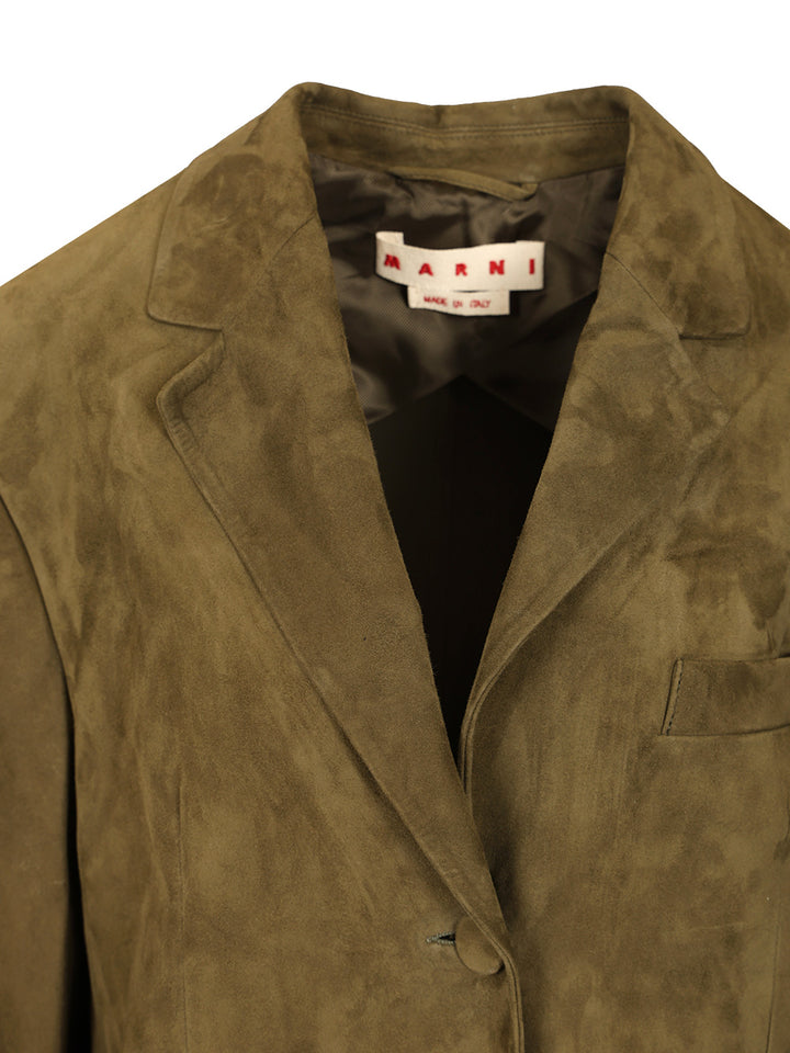 Marni Suede Jacket Jackets - Green | 1c07a01b88dc84f6363eafee6a5b02232a3d871f