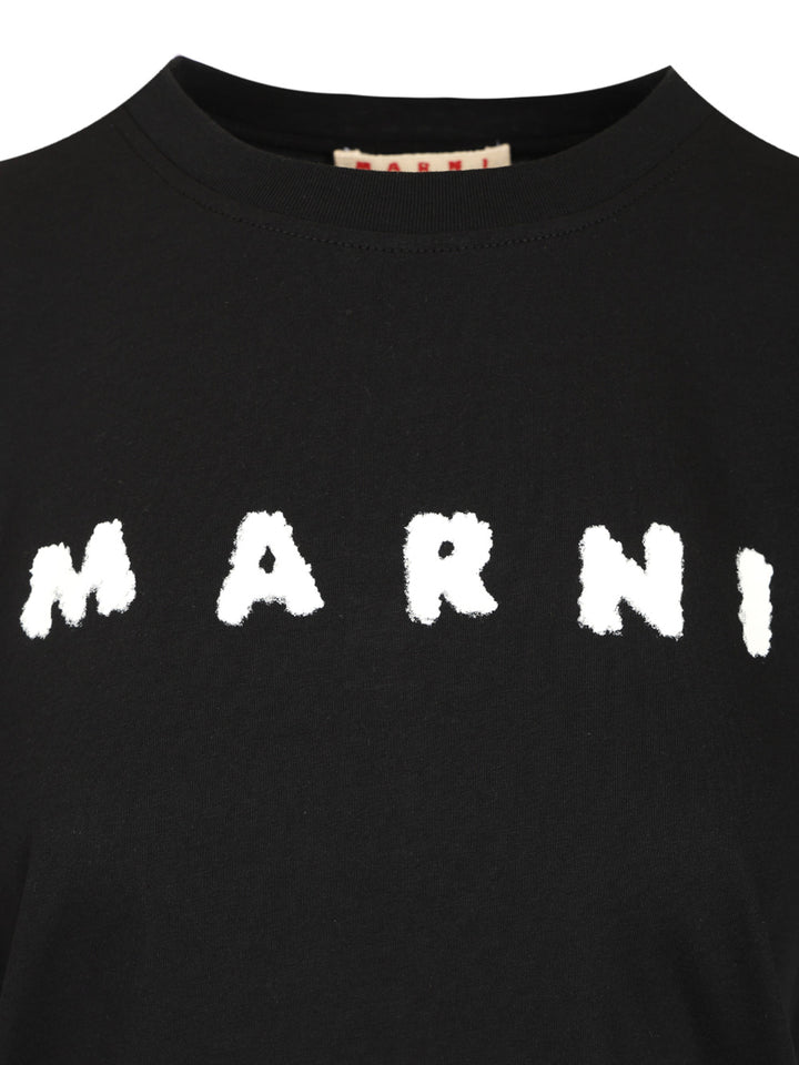 Marni Scribbled Logo T-Shirt - Black | f8e159a62f3243881942bfbd9a847546482cf068