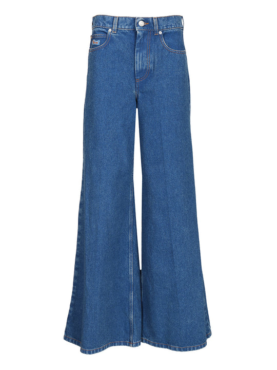 Wide-Leg Jeans Blue
