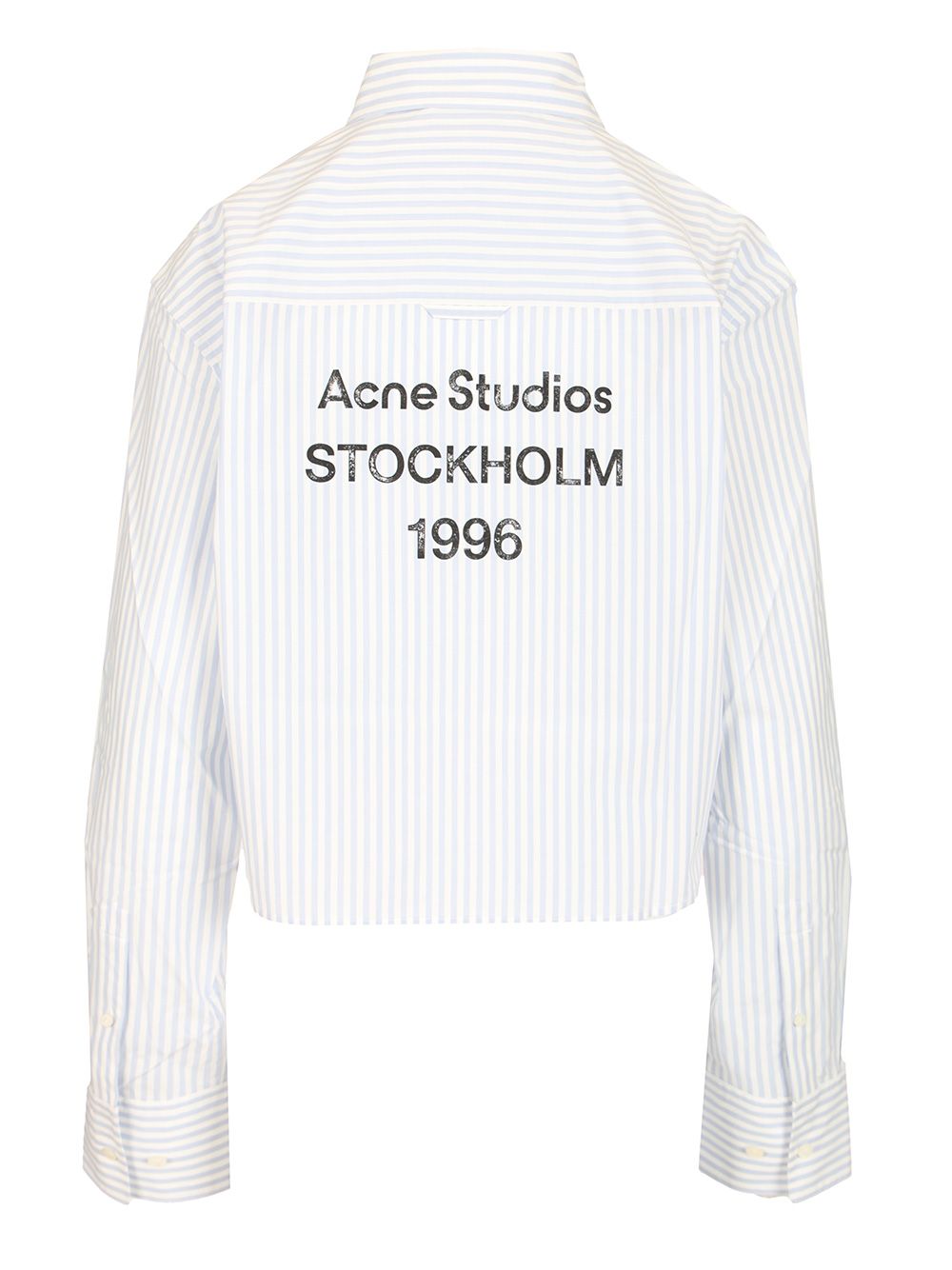 Acne Studios Striped Cropped Shirt Shirts - Blue | 4fb07007a8bdabda9d9f3409b011a92d4b36cfa8