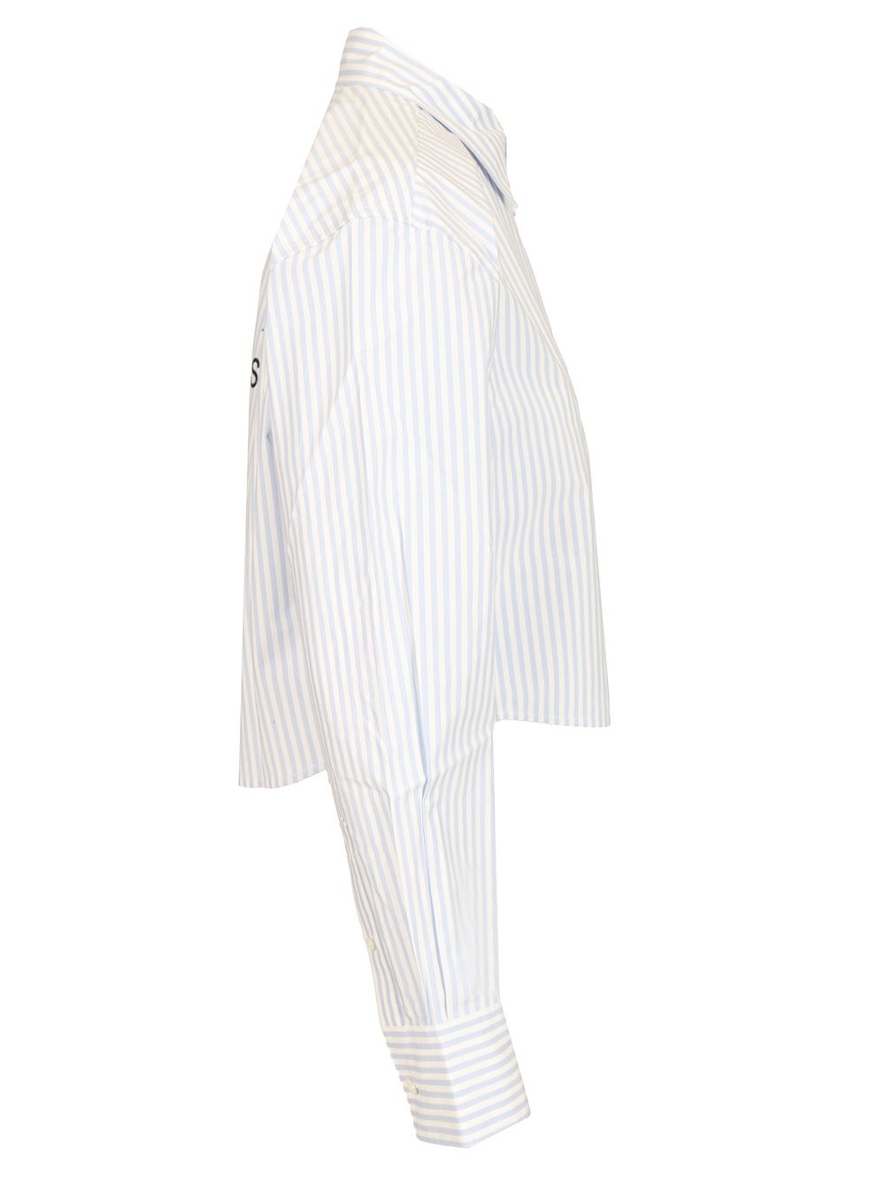 Acne Studios Striped Cropped Shirt Shirts - Blue | 39ff19801df8ded44dbaf9d704b57215924fe00e