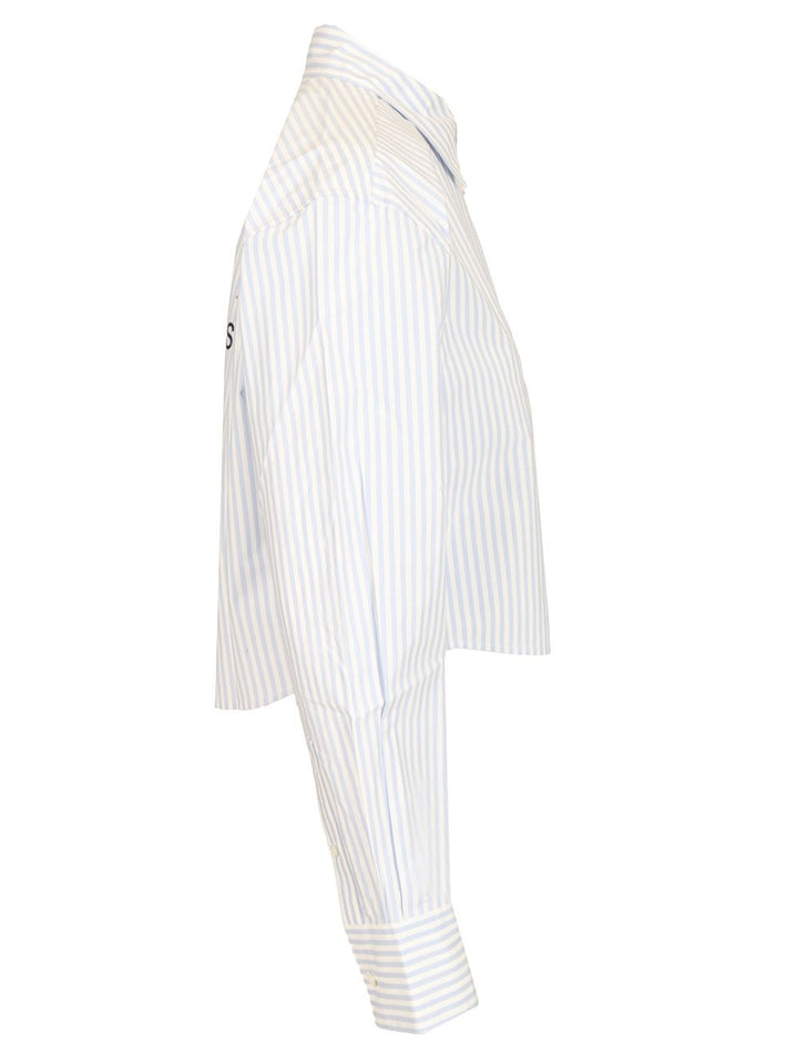Acne Studios Striped Cropped Shirt Shirts - Blue | 39ff19801df8ded44dbaf9d704b57215924fe00e