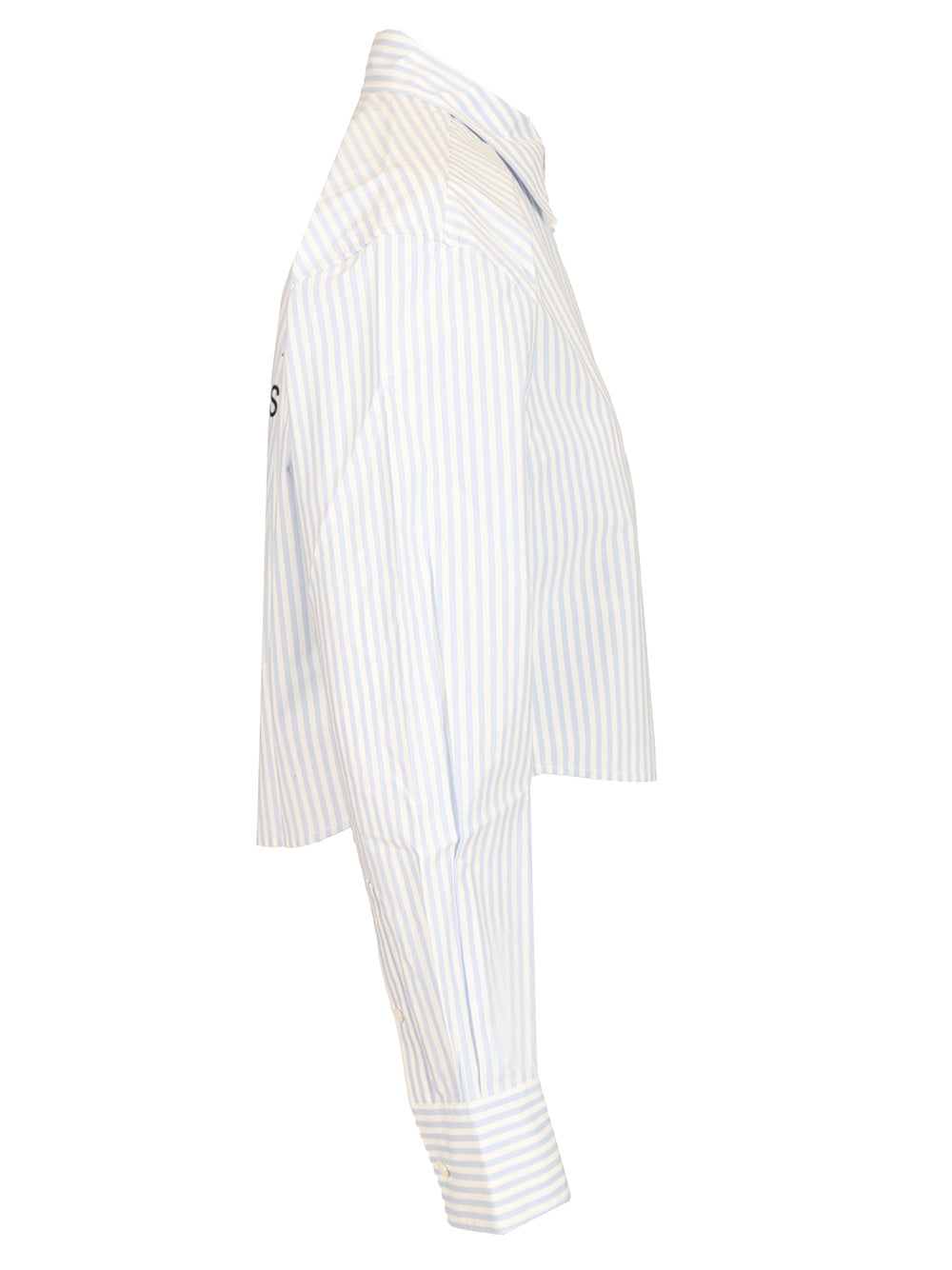 Acne Studios Striped Cropped Shirt Shirts - Blue | be3287421518c434f5c0ea88a1bd911f65682d14