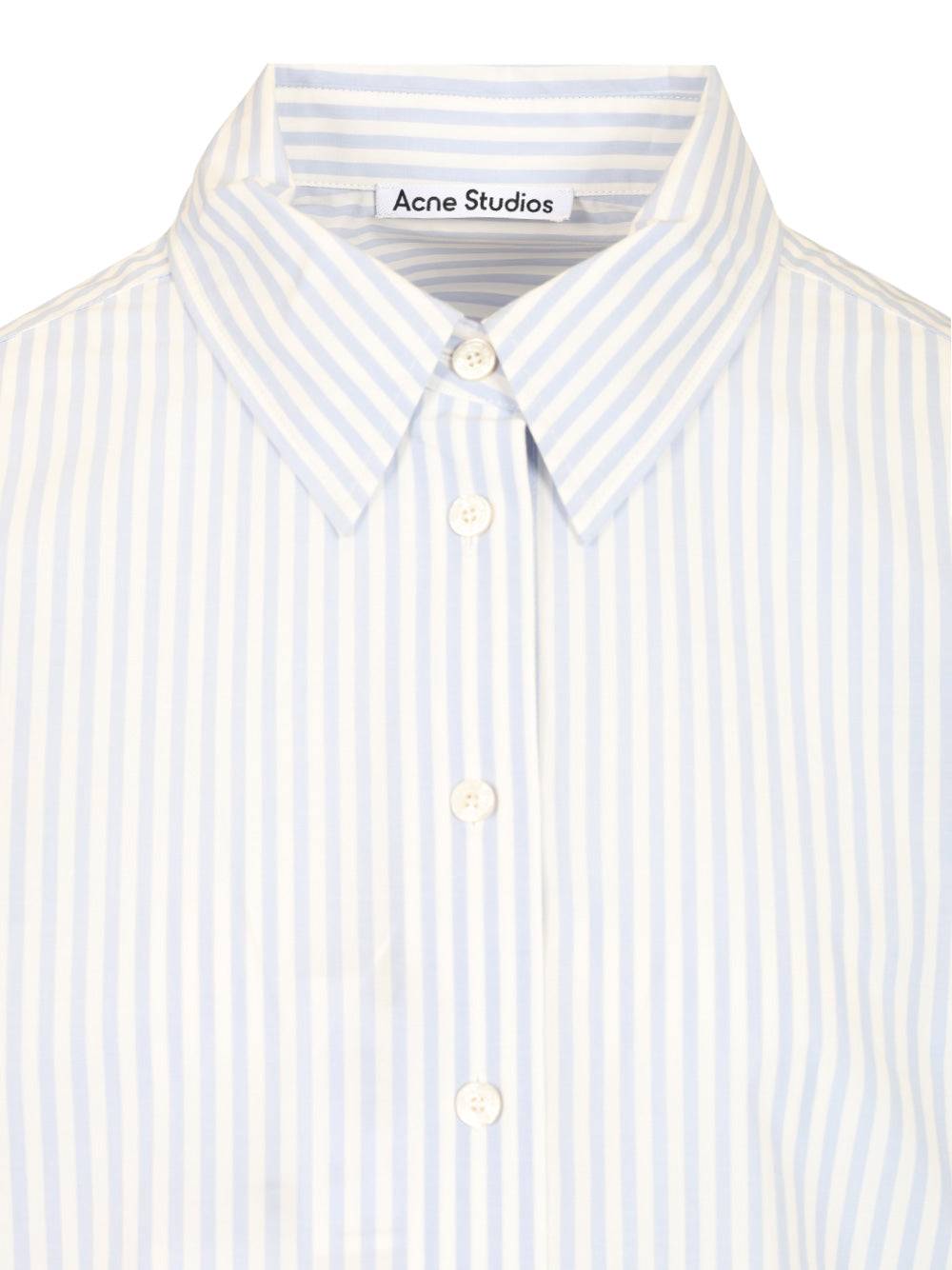 Acne Studios Striped Cropped Shirt Shirts - Blue | 46e327b32e5e1371aa3405ec0a3a7fb8bdc81929