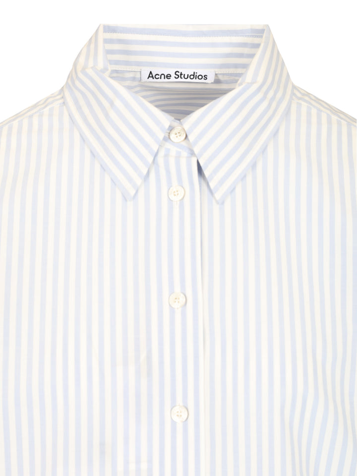 Acne Studios Striped Cropped Shirt Shirts - Blue | 46e327b32e5e1371aa3405ec0a3a7fb8bdc81929