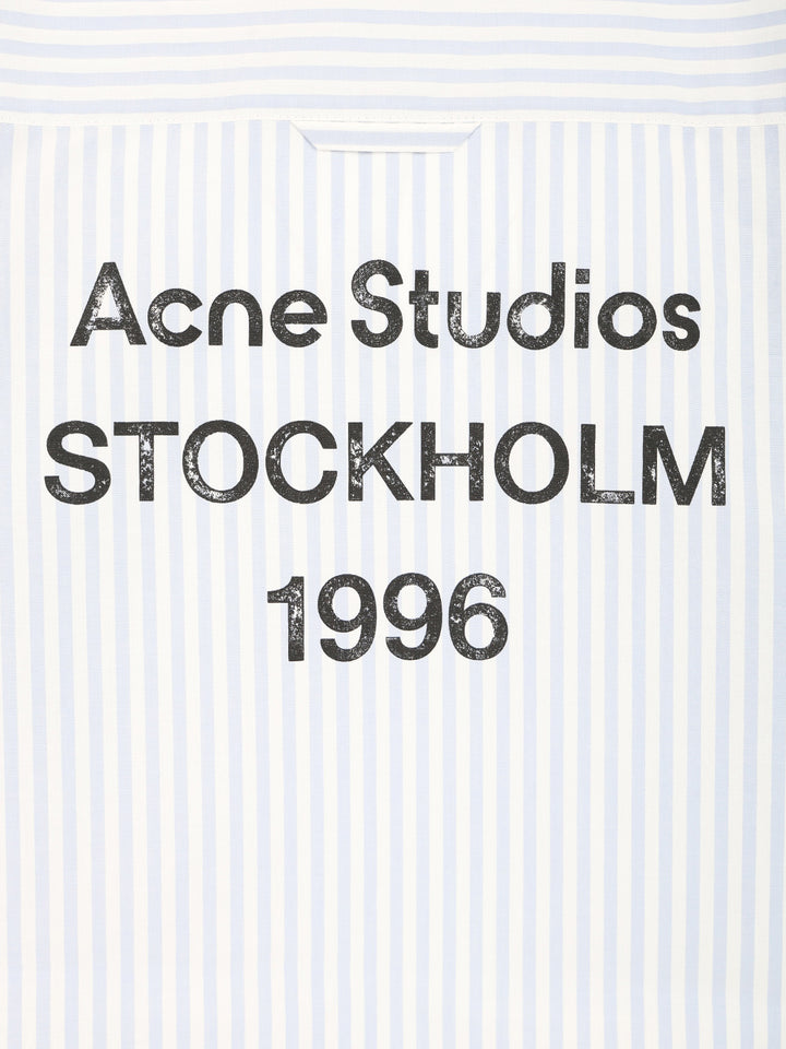 Acne Studios Striped Cropped Shirt Shirts - Blue | 277182b7ac1055e2fb07eda1277d161de11e25f3