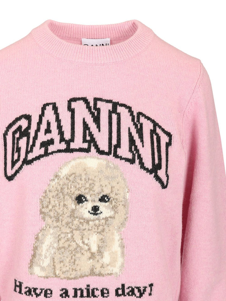 Ganni Graphic Sweater Knitwear - Rose | f7084049f6c3aefdf889507c5dcdbf96c5c4288e