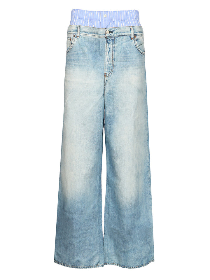 Acne Studios Trompe-L'oeil Print Trousers Jeans - Blue | 138e04161784d632b98a0edad4111dc7099111cf