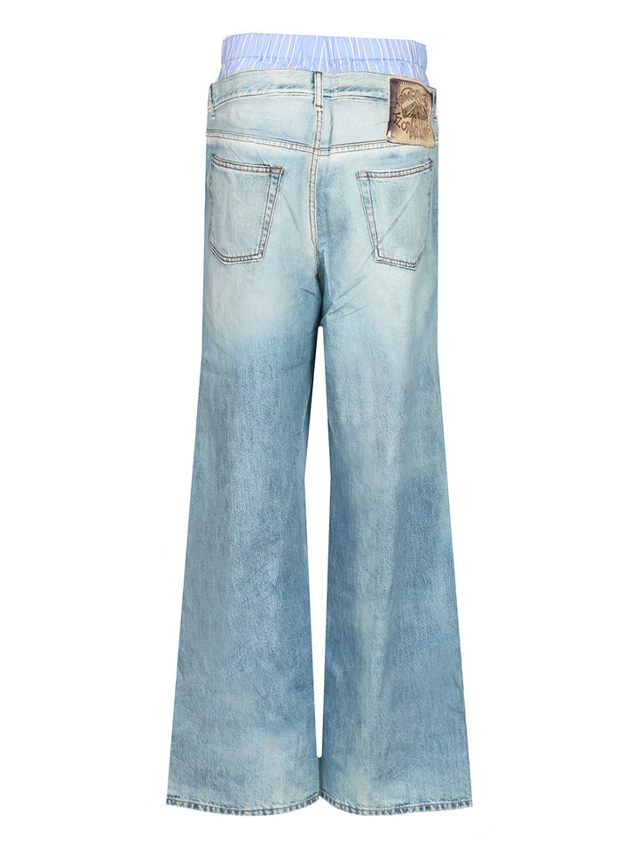 Acne Studios Trompe-L'oeil Print Trousers Jeans - Blue | 56fadcebd8a2df53802052e977e623471bf97f52