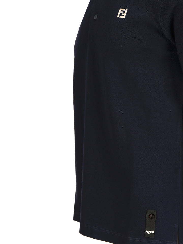Fendi Piquet Polo Polo shirt - Blue | 0a8aaaf37e012c3440ad0d4ac0a59b2dba153c69