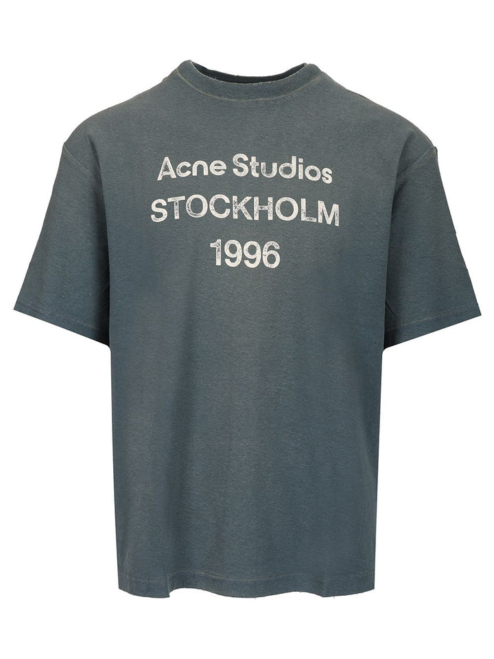 Acne Studios Cotton And Hemp T-Shirt - Blue | b587ad3eb5e3348991aa69f23d4cbef643006807