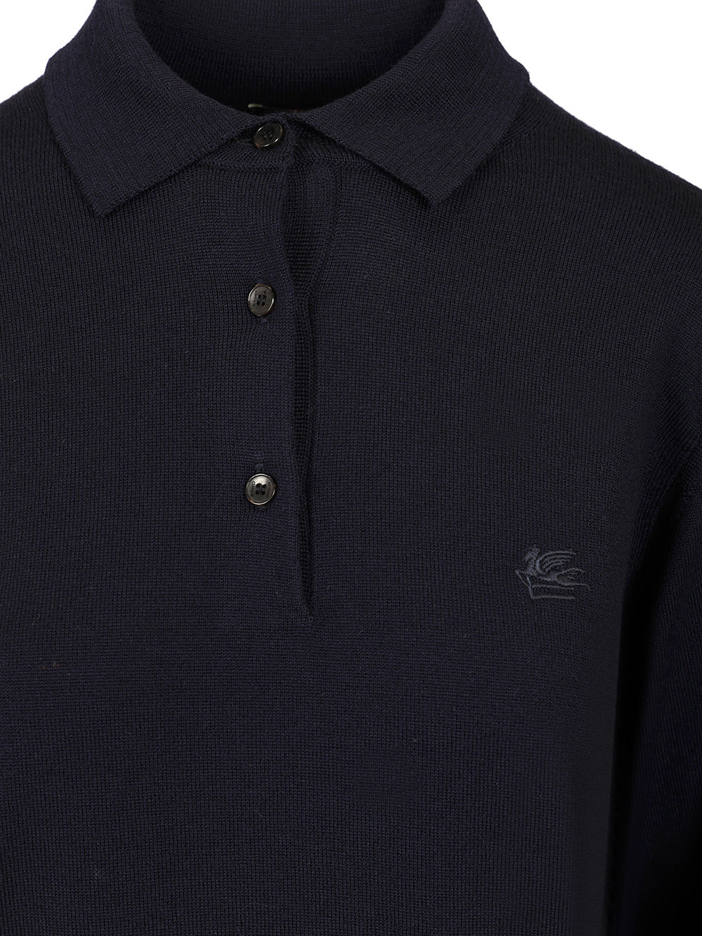 Etro Wool Polo Shirt Knitwear - Blue | 147f544f308bcc9f85332fe4711b2fae80f1eeb5