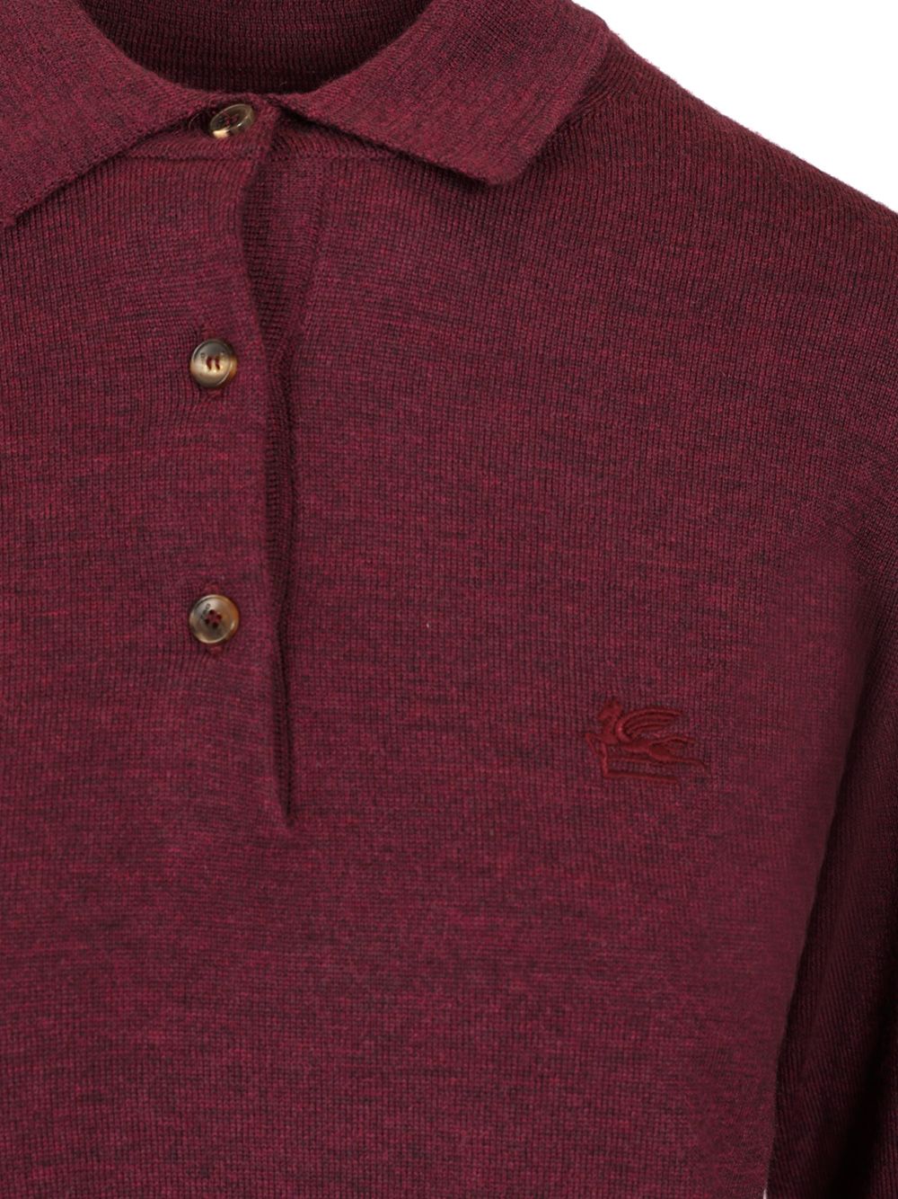 Etro Wool Polo Shirt Knitwear - Bordeaux | 83fe35bb7795ebe100b9153025a3b271c070c7d9