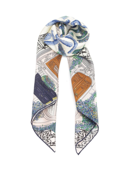 Parisian Garden Scarves And Foulards Blue