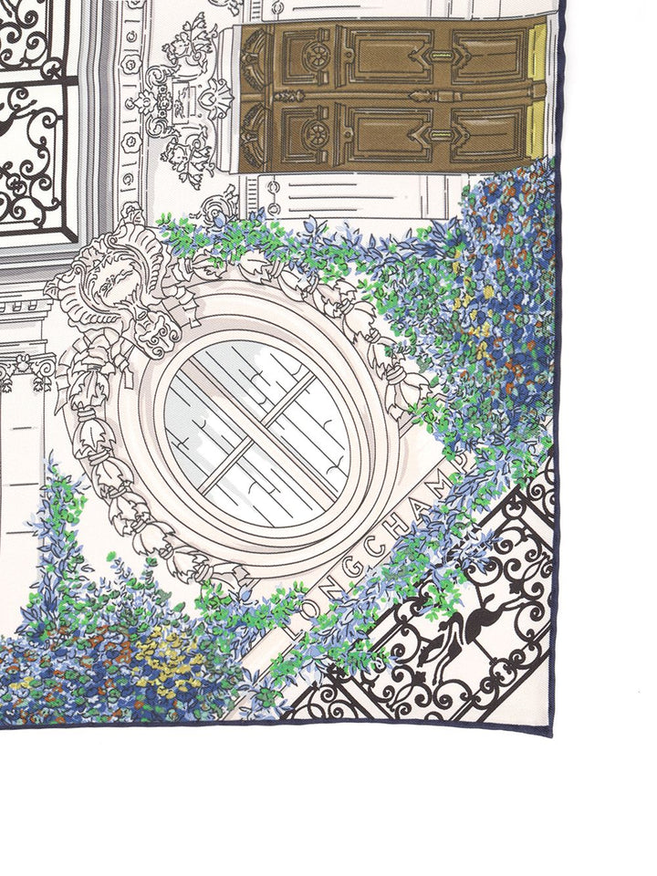 Longchamp Paris Parisian Garden Scarves And Foulards - Blue | a226436588da76da7f85ae26414b0a8d3ed526cc
