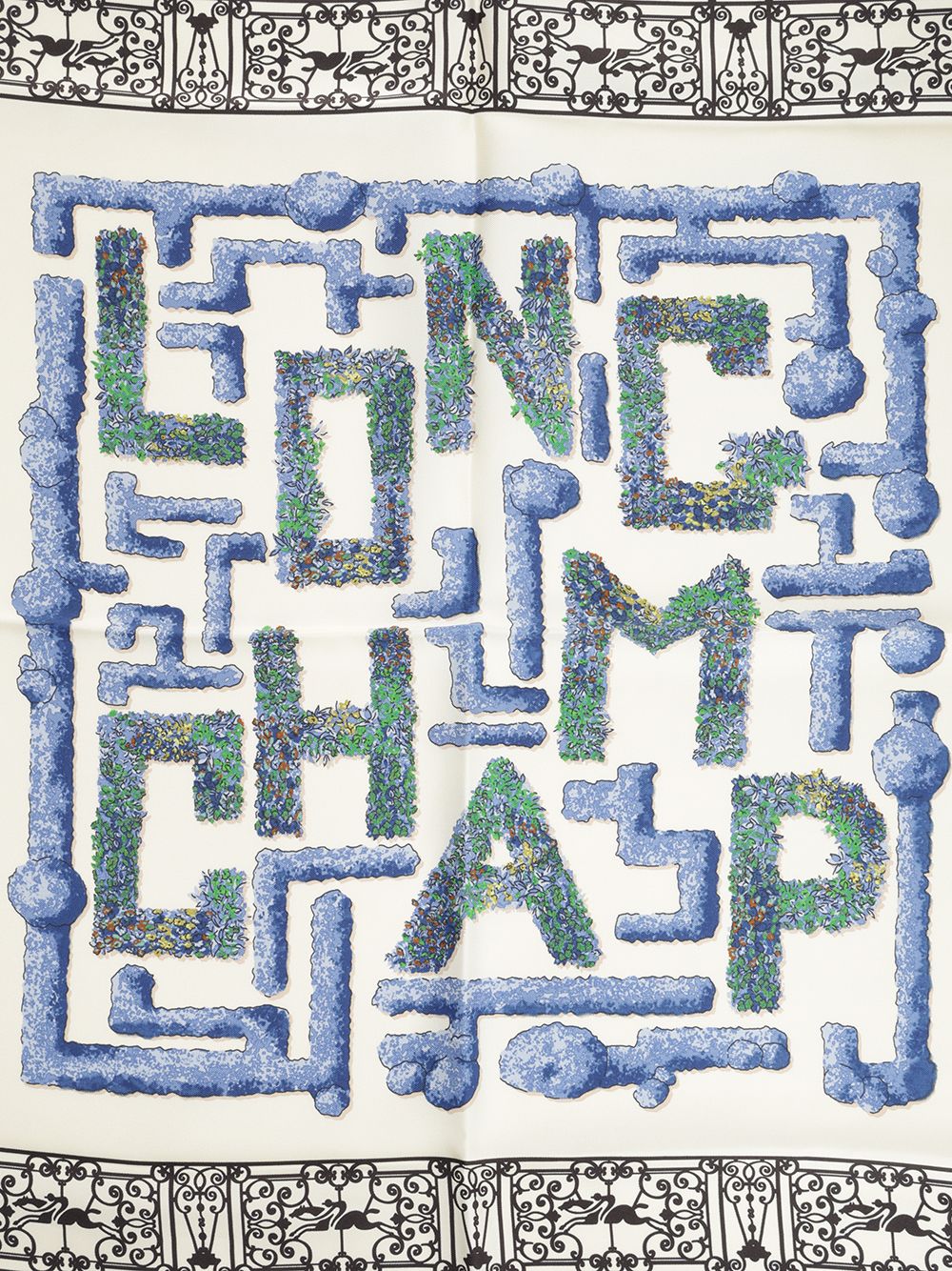 Longchamp Paris Parisian Garden Scarves And Foulards - Blue | 17b72270f121e354aba9dd7cf126403f6b0886b5