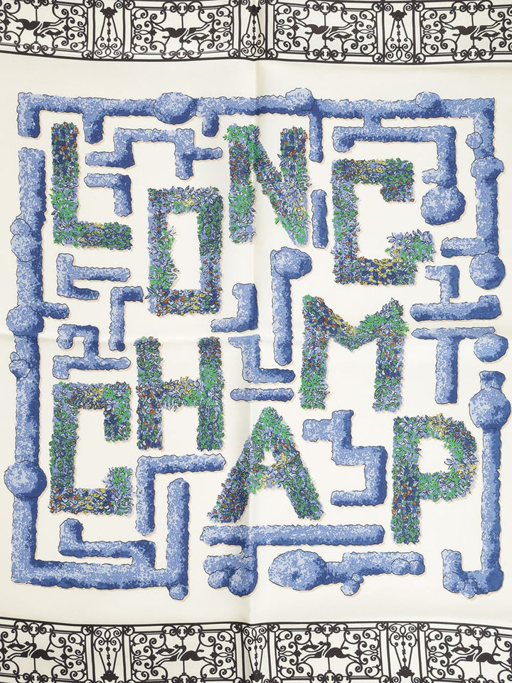 Longchamp Paris Parisian Garden Scarves And Foulards - Blue | 17b72270f121e354aba9dd7cf126403f6b0886b5