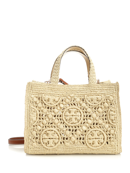 T Monogram Handbags Beige