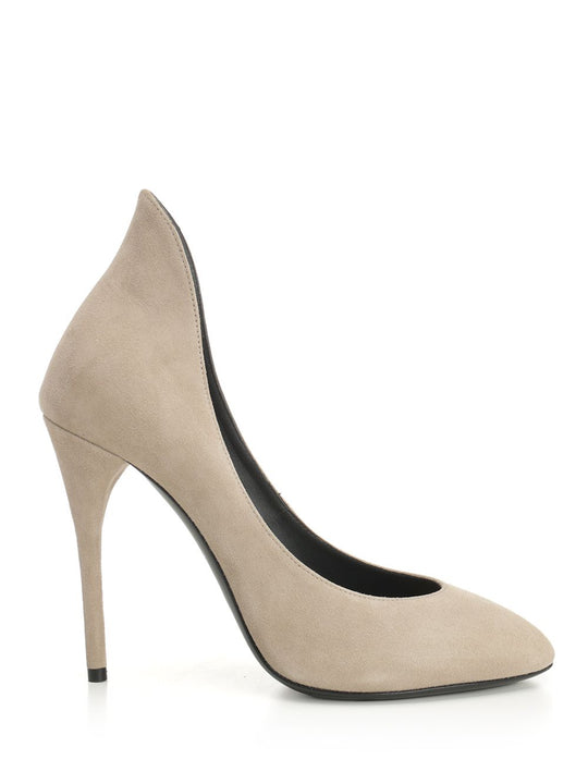 Suede Goatskin Pumps Grey