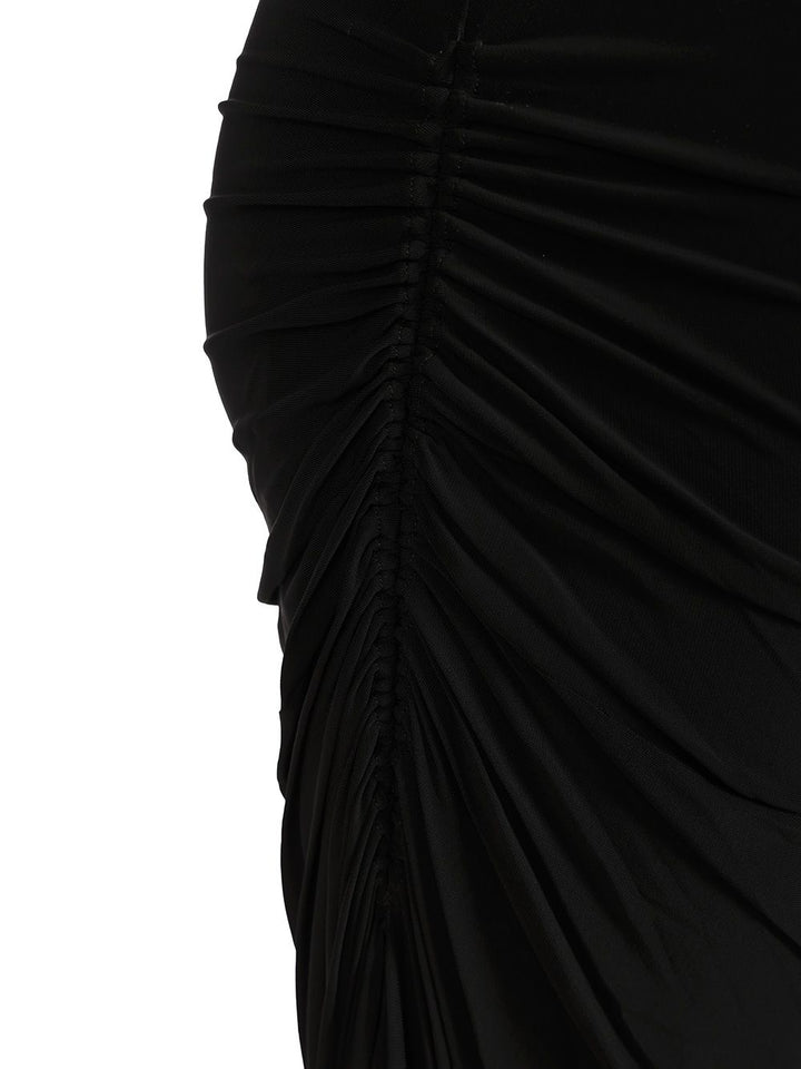 AlaÏA Long Draped Skirt Skirts - Black | f236d891a4b31a8627bfffaa0b2babbe604f4a4a