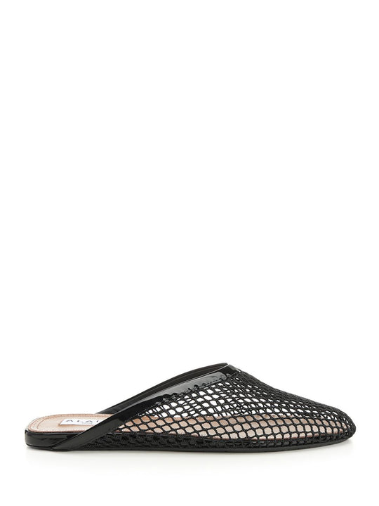 Mesh Flat Mule Scarpe Basse Black