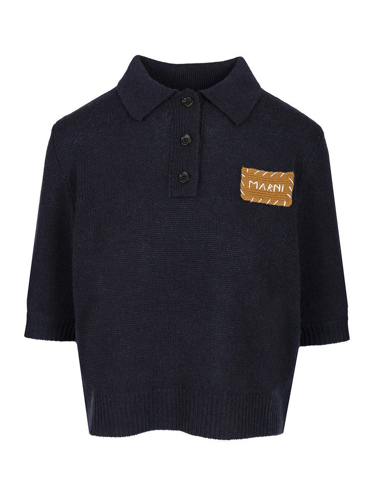 Marni Cashmere Polo Sweater Polo shirt - Blue | 08477ecdd5fd751a4b7940038e083e152a41938b