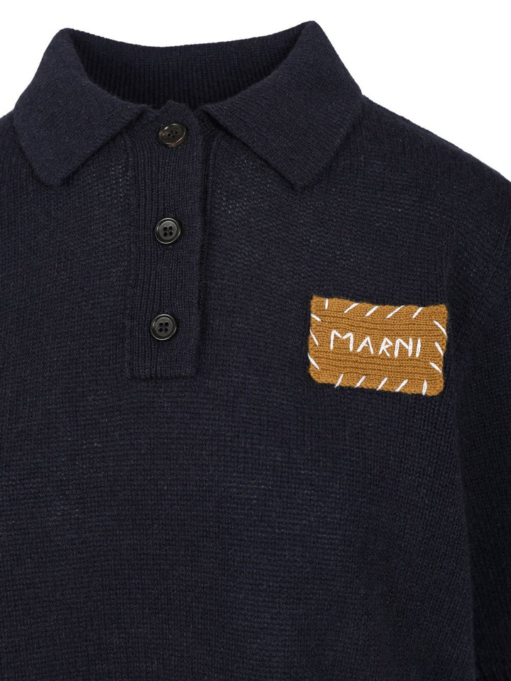 Marni Cashmere Polo Sweater Polo shirt - Blue | 05157357b8d6f1b7fbf834a63b2c266ffed69f41